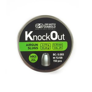 JSB KnockOut Slugs MKII 6.35(.25) 2,170g 1/150 6.35mm/.25