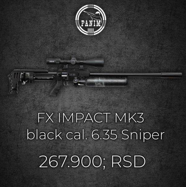 FX Impact MK3 Crni Sniper 6.35mm Vazdušne puške