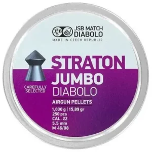 JSB Straton Jumbo 5.5 mm 15.89 grain 250kom. JSB Straton Jumbo 5.5 mm 15.89 grain 250kom. - 5.5mm/.22