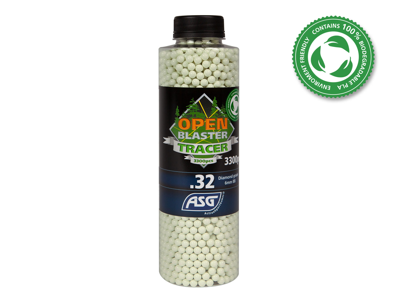 Open Blaster Tracer, 0.32g, airsoft BB, 3300 pcs. bottle, Green Open Blaster Tracer, 0.32g, airsoft BB, 3300 pcs. bottle, Green - AIRSOFT